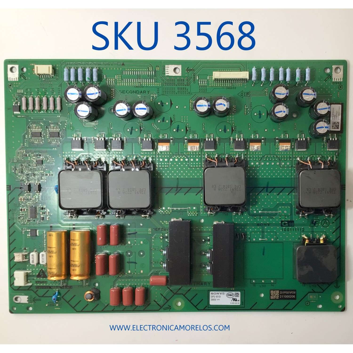 SUB FUENTE PARA TV SONY / NUMERO DE PARTE 1-006-775-21 / 100111112 / 100677521 / DPS-97/D(CH) 2101M001114-A  / 211000206 / Z01PPS974P0W / PANEL HDBO085DDU02 / MODELO XR-85Z9J
